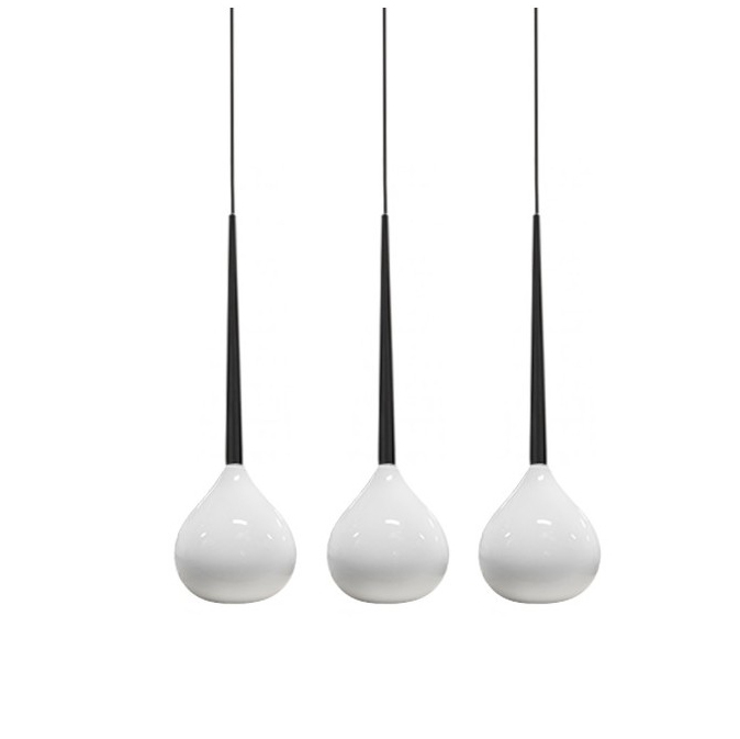 Lustra liniara cu 3 pendule alba/neagra/rosie finisaj lucios Advey 75 cm, design modern, suport metalic negru, AZ 1065 - Azzardo [2]