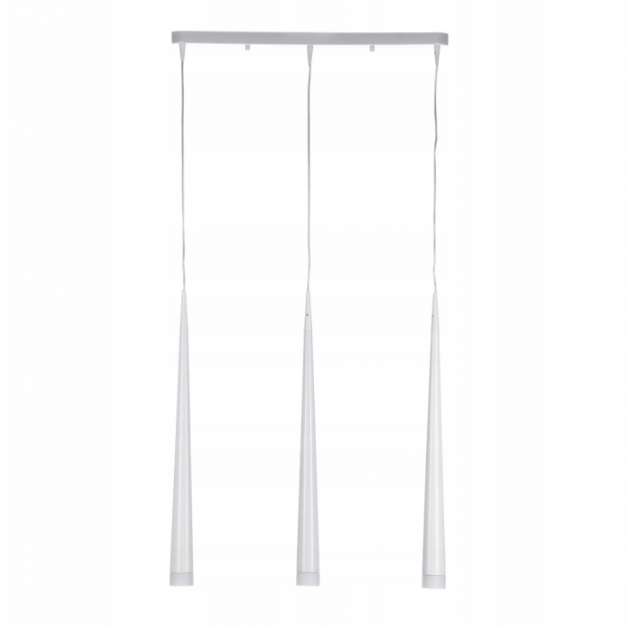 Lustra liniara cu 3 pendule LED forma con negru/alb/crom Culh 55 cm, design modern, metal, AZ 0133 - Azzardo [10]