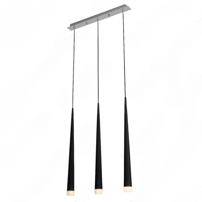 Lustra liniara cu 3 pendule LED forma con negru/alb/crom Culh 55 cm, design modern, metal, AZ 0133 - Azzardo [8]