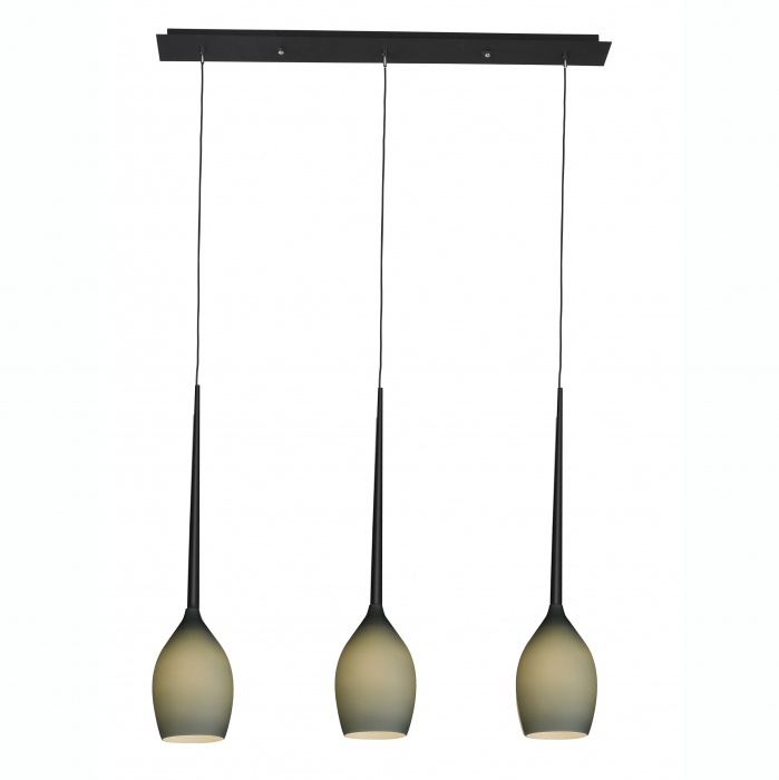 Lustra liniara cu 3 pendule suspendate Garnet Line 78 cm, diverse culori, detaliu metalic negru, AZ 2320 - Azzardo [10]