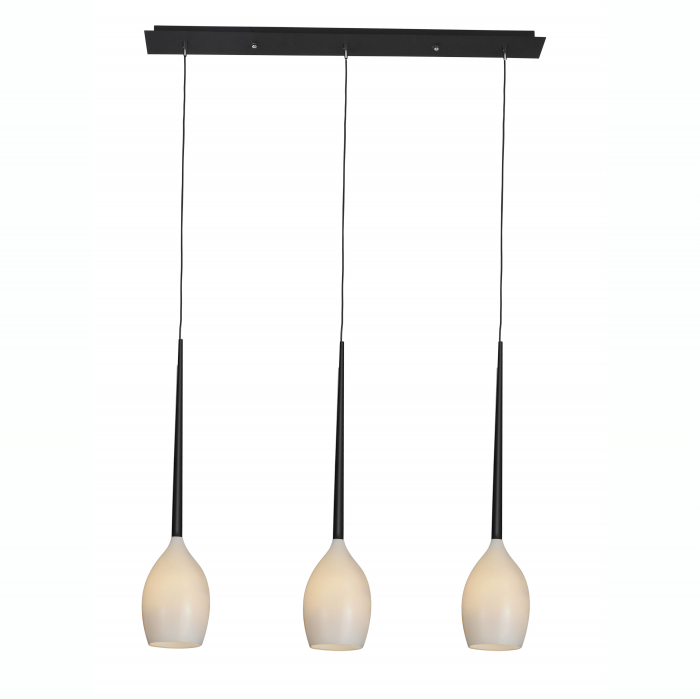 Lustra liniara cu 3 pendule suspendate Garnet Line 78 cm, diverse culori, detaliu metalic negru, AZ 2320 - Azzardo [2]