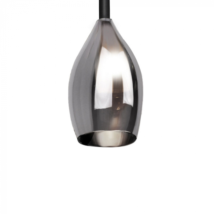 Lustra liniara cu 3 pendule suspendate Garnet Line 78 cm, diverse culori, detaliu metalic negru, AZ 2320 - Azzardo [13]