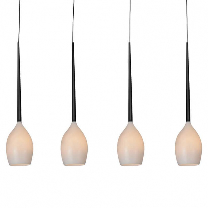 Lustra liniara cu 4 pendule suspendate Garnet Line 107 cm, diverse culori, detaliu metalic negru, AZ 0100 - Azzardo [4]