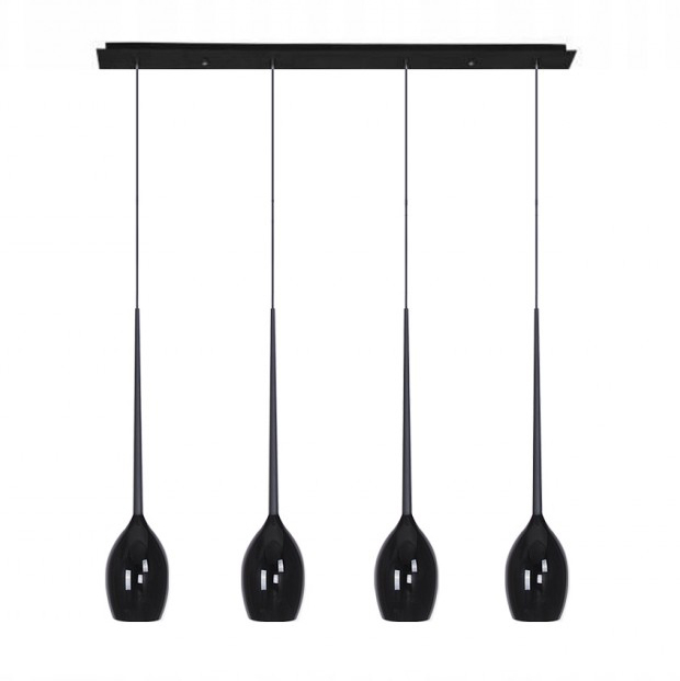 Lustra liniara cu 4 pendule suspendate Garnet Line 107 cm, diverse culori, detaliu metalic negru, AZ 0100 - Azzardo [1]