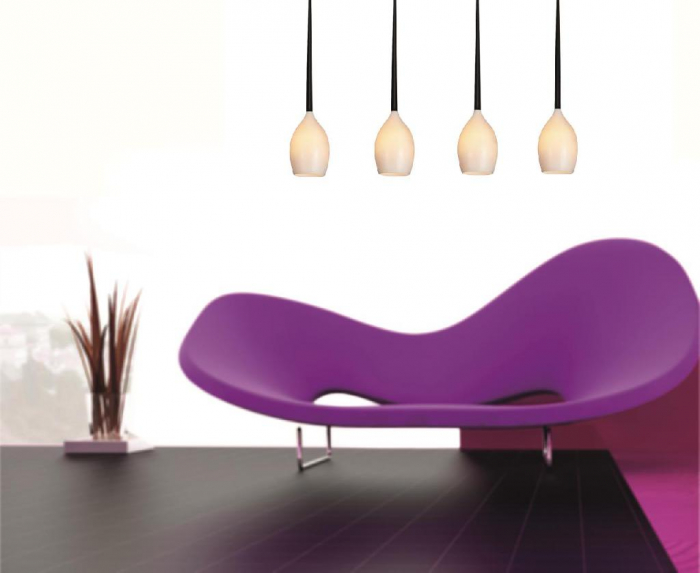 Lustra liniara cu 4 pendule suspendate Garnet Line 107 cm, diverse culori, detaliu metalic negru, AZ 0100 - Azzardo [5]