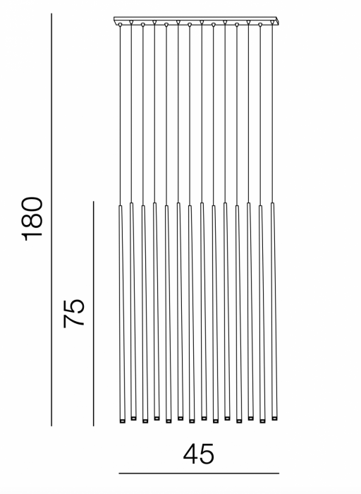 Lustra liniara cu pendule Cenk 45 cm 14 becuri, metal, negru/crom/auriu/alb, iluminare LED, AZ 3424 - Azzardo [5]