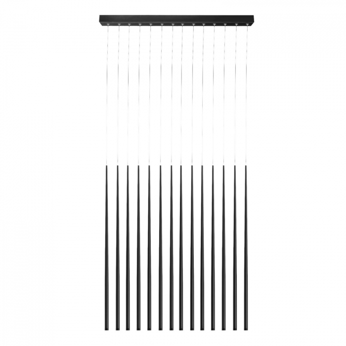 Lustra liniara cu pendule Cenk 45 cm 14 becuri, metal, negru/crom/auriu/alb, iluminare LED, AZ 3424 - Azzardo [2]