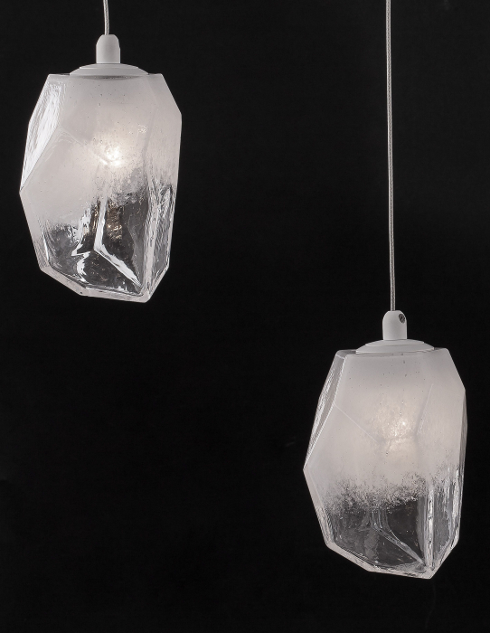 Lustra liniara Ice 80 cm cu 5 pendule forma cub gheata, 5xG9, sticla gradient, 9260235 - Novaluce [5]