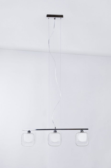 Lustra liniara Mayu 60 cm cu 3 becuri, alb/sticla transparenta, AZ 0484 - Azzardo [4]