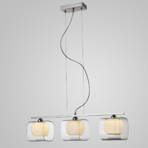 Lustra liniara Mayu 60 cm cu 3 becuri, alb/sticla transparenta, AZ 0484 - Azzardo [2]