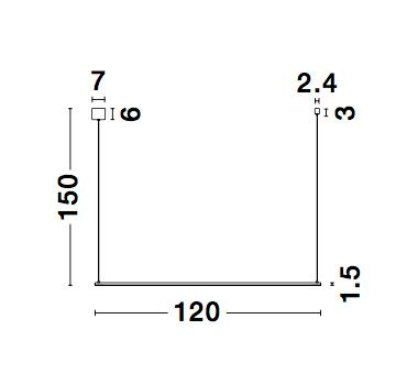 Lustra liniara neagra/aurie Gohar 120 cm LED stil minimalist, modul, 9088102 - Novaluce [9]