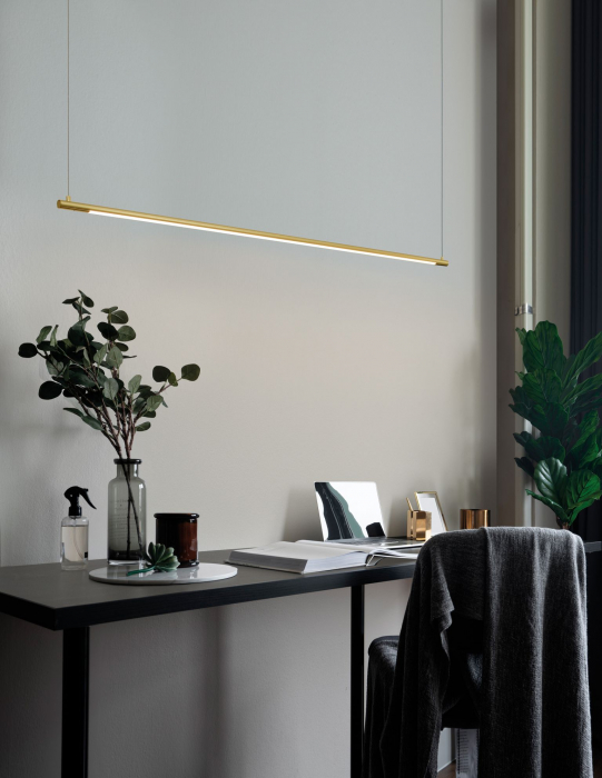 Lustra liniara neagra/aurie Gohar 120 cm LED stil minimalist, modul, 9088102 - Novaluce [7]