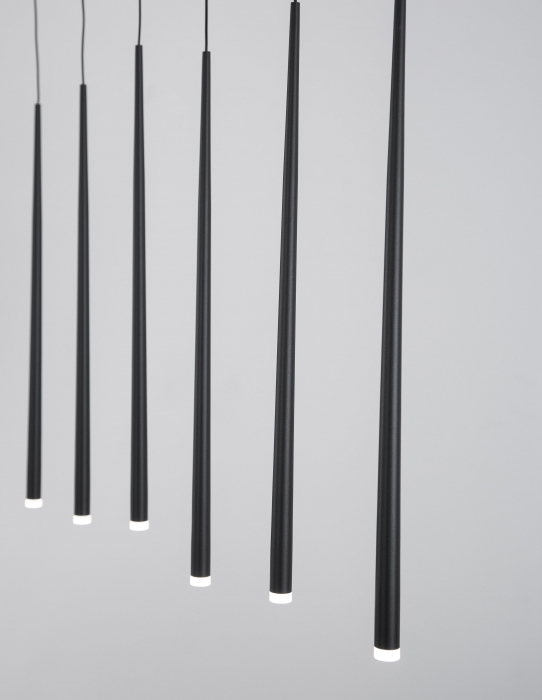 Lustra liniara neagra cu 7 pendule LED Izolda 90 cm, design modern, 9601007 - Novaluce [7]