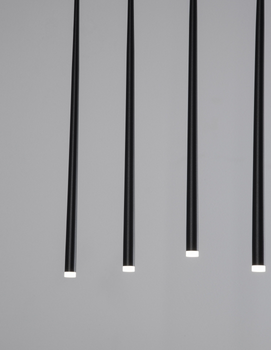 Lustra liniara neagra cu 7 pendule LED Izolda 90 cm, design modern, 9601007 - Novaluce [5]