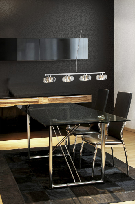 Lustra liniara tip pendul Felix 4, acril/metal cromat, design modern, AZ 0493 - Azzardo [2]