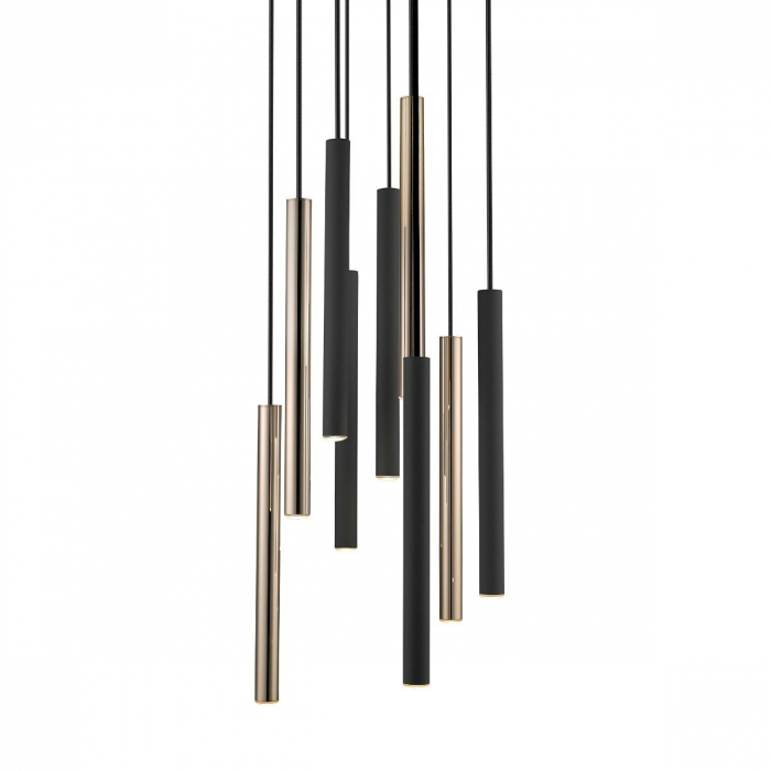 Lustra design modern LOYA 42 cm forma rotunda metal negru / auriu, 003064-021932 - Zumaline [2]