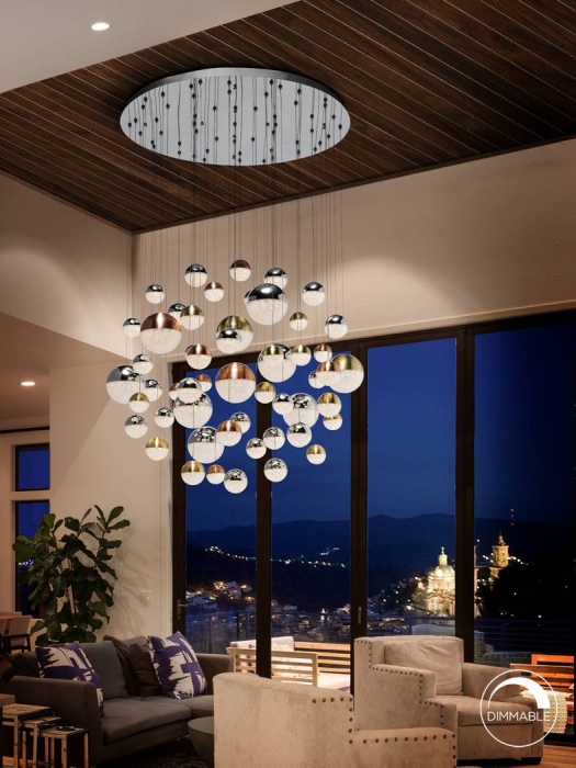 Lustra lux 55 pendule glob Dalos Ø140 cm, iluminare LED dimabila control Bluetooth, 794691B - Schuller [2]