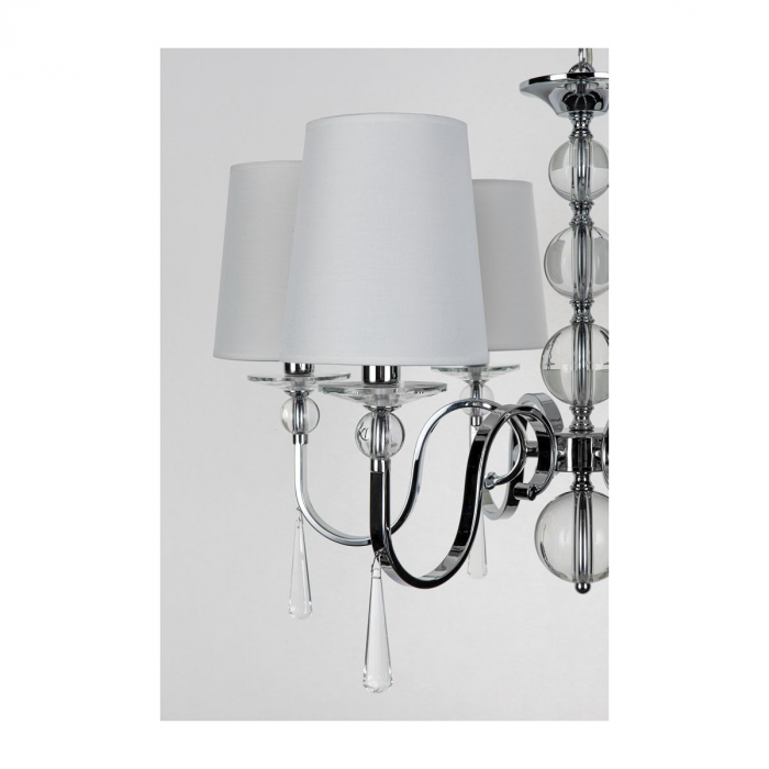 Lustra lux alba Lexia Ø 70 cm metal/sticla/material textil, inaltime reglabila, P0109 - Maxlight [5]