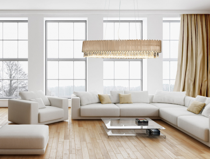 Lustra lux aurie Embla 100x30 cm metal/sticla, inaltime reglabila, P0352 - Maxlight [3]