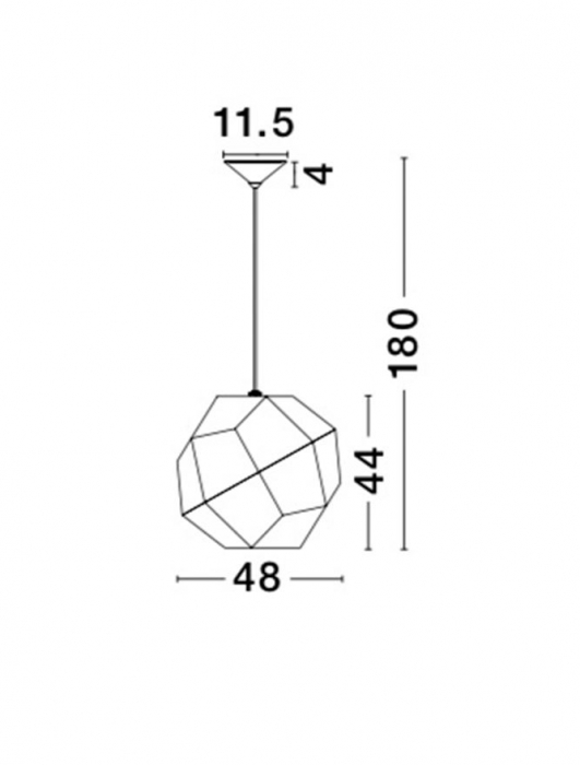 Lustra lux aurie geometrica Silva Ø 32/48 cm, metal, inaltime reglabila, 82148732 - Novaluce [8]