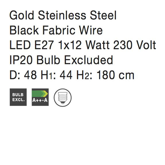 Lustra lux aurie geometrica Silva Ø 32/48 cm, metal, inaltime reglabila, 82148732 - Novaluce [9]