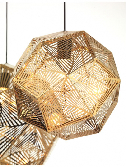 Lustra lux aurie geometrica Silva Ø 32/48 cm, metal, inaltime reglabila, 82148732 - Novaluce [2]