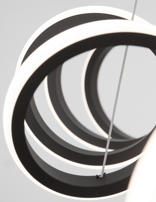 Lustra lux aurie/neagra rotunda LED forma spirala Anette Ø60 cm, design modern, 9817461 - Novaluce [6]