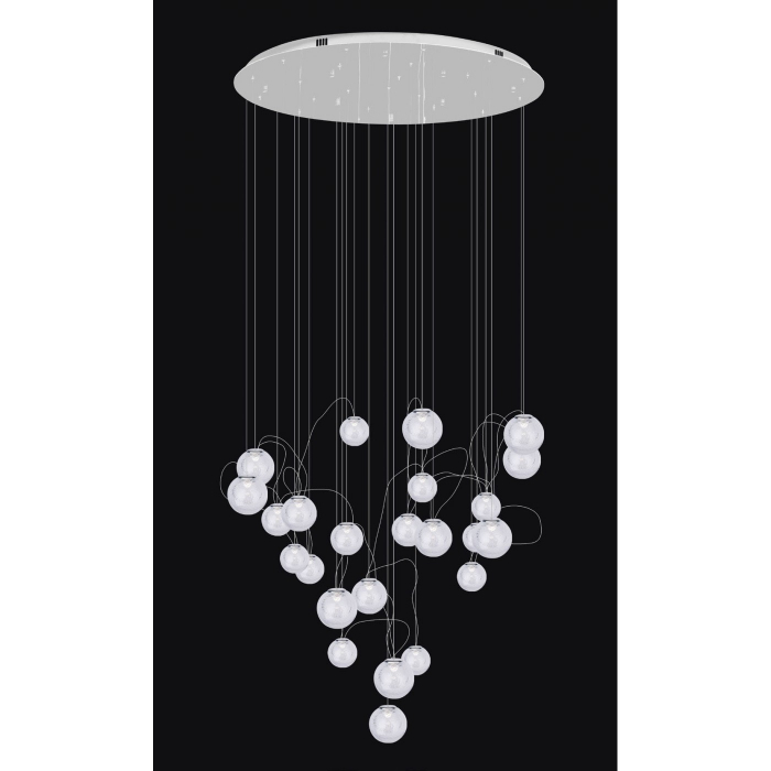 Lustra lux crom Fuentes 80x180 cm cu 24 globuri transparente sticla LED, P0386 - Maxlight [2]