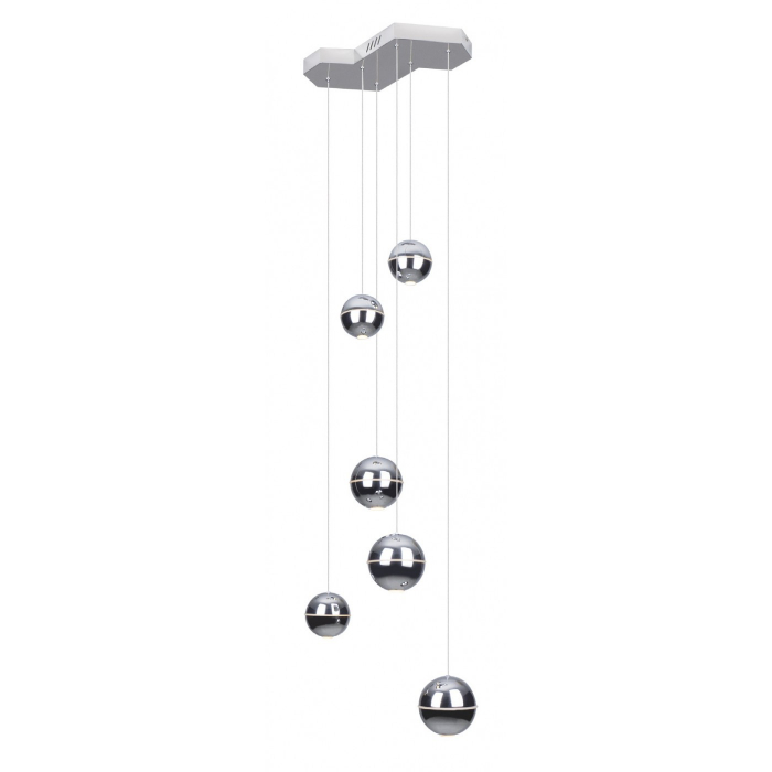 Lustra lux cupru/crom Hagan 42x160 cm, 6 globuri LED otel, P0316D - Maxlight [4]