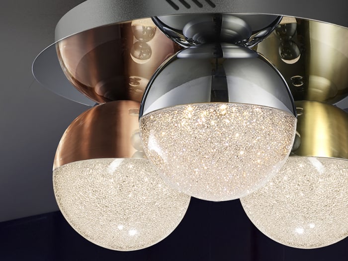 Plafoniera lux dimabila crom/colorata rotunda Dalos, Ø 30 cm, 3 globuri LED metal si policarbonat texturat, 794025 - Schuller [3]