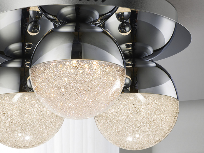 Plafoniera lux dimabila crom/colorata rotunda Dalos, Ø 30 cm, 3 globuri LED metal si policarbonat texturat, 794025 - Schuller [9]