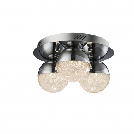 Plafoniera lux dimabila crom/colorata rotunda Dalos, Ø 30 cm, 3 globuri LED metal si policarbonat texturat, 794025 - Schuller [6]