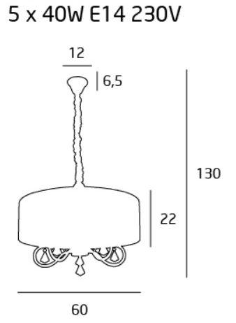 Lustra lux ecru rotunda Hanna Ø 60 cm, abajur textil, inaltime reglabila, P0103 - Maxlight [3]