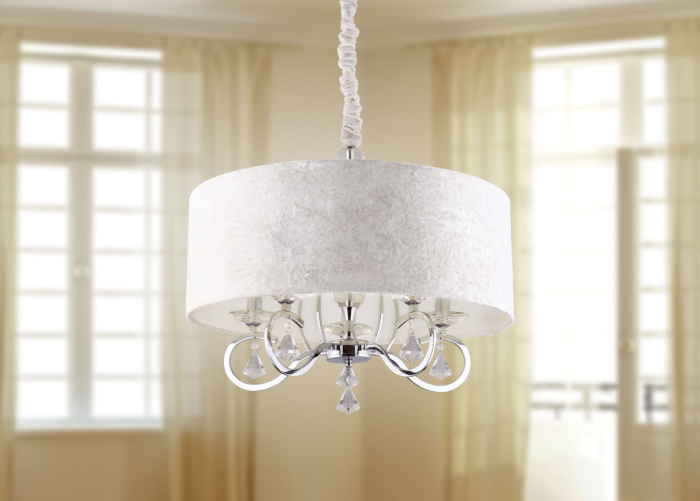Lustra lux ecru rotunda Hanna Ø 60 cm, abajur textil, inaltime reglabila, P0103 - Maxlight [2]