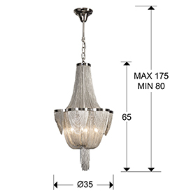 Lustra lux extravaganta lanturi metalice Naja Ø 35/55/68/86 cm, inaltime reglabila, 872853 - Schuller [4]