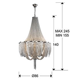 Lustra dimabila lux extravaganta lanturi metalice Naja Ø 55/68/86 cm, inaltime reglabila, cu telecomanda, 872941D - Schuller [6]