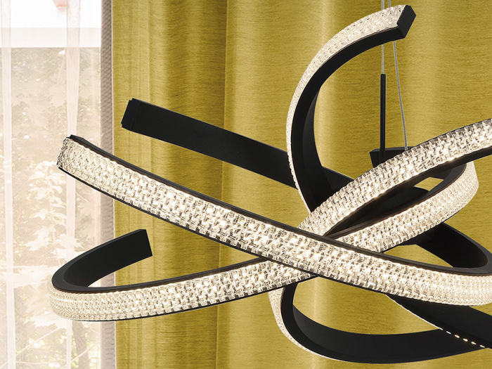 Lustra lux LED neagra Dali, Ø 47 cm, metal si acril, inaltime reglabila, 302975 - Schuller [4]