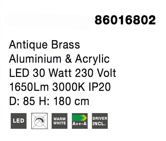 Lustra lux moderna pendul rotund auriu antic cu cristale acril Bogna Ø45/65/85/108 cm, iluminare LED, 86016802 - Novaluce [6]