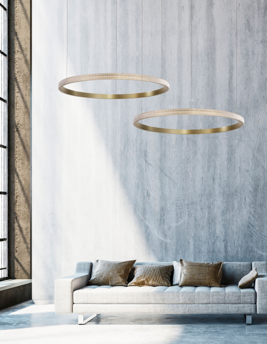 Lustra lux moderna pendul rotund auriu antic cu cristale acril Bogna Ø45/65/85/108 cm, iluminare LED, 86016802 - Novaluce [4]