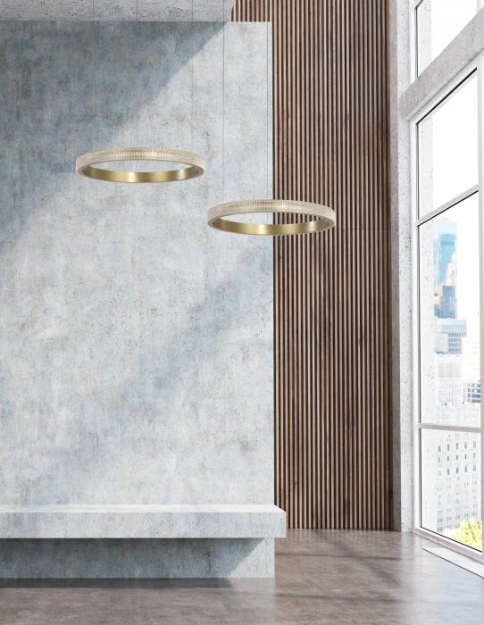Lustra lux moderna pendul rotund auriu antic cu cristale acril Bogna Ø45/65/85/108 cm, iluminare LED, 86016802 - Novaluce [8]
