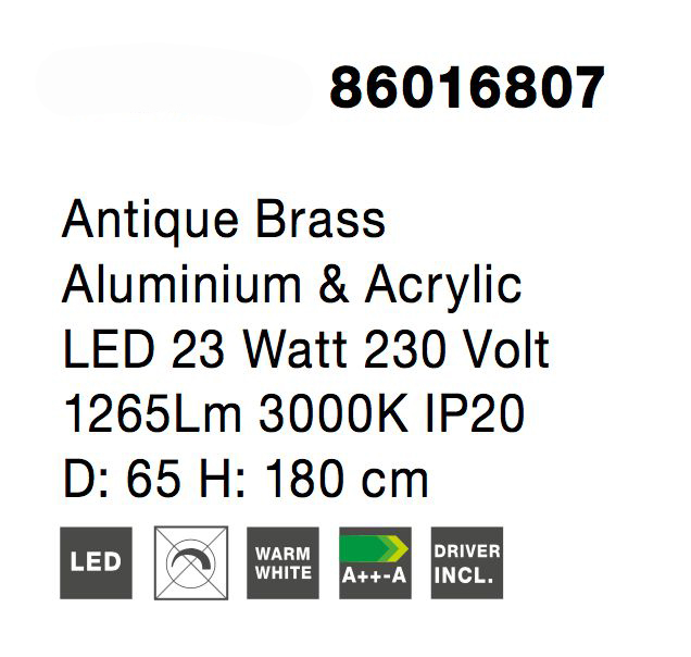 Lustra lux moderna pendul rotund auriu antic cu cristale acril Marika Ø45/65/85/108 cm, iluminare LED, 86016808 - Novaluce [9]
