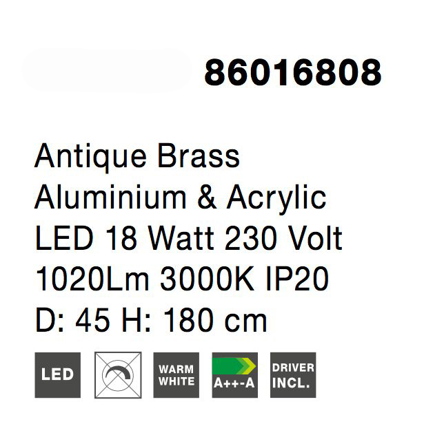 Lustra lux moderna pendul rotund auriu antic cu cristale acril Marika Ø45/65/85/108 cm, iluminare LED, 86016808 - Novaluce [5]