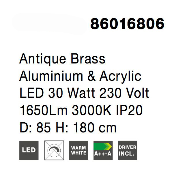 Lustra lux moderna pendul rotund auriu antic cu cristale acril Marika Ø45/65/85/108 cm, iluminare LED, 86016808 - Novaluce [13]