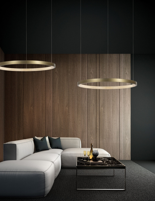 Lustra lux moderna pendul rotund auriu antic cu cristale acril Marika Ø45/65/85/108 cm, iluminare LED, 86016808 - Novaluce [15]