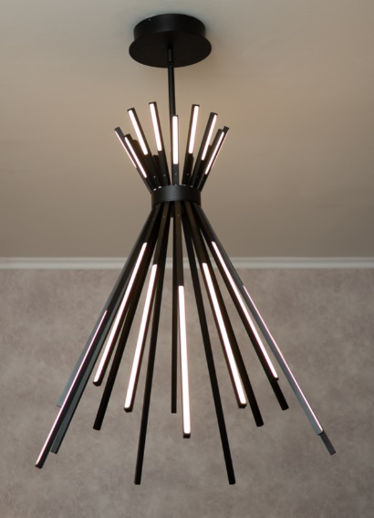 Lustra lux neagra iluminare LED Sario Ø 68 cm, metal, P0353 - Maxlight [2]
