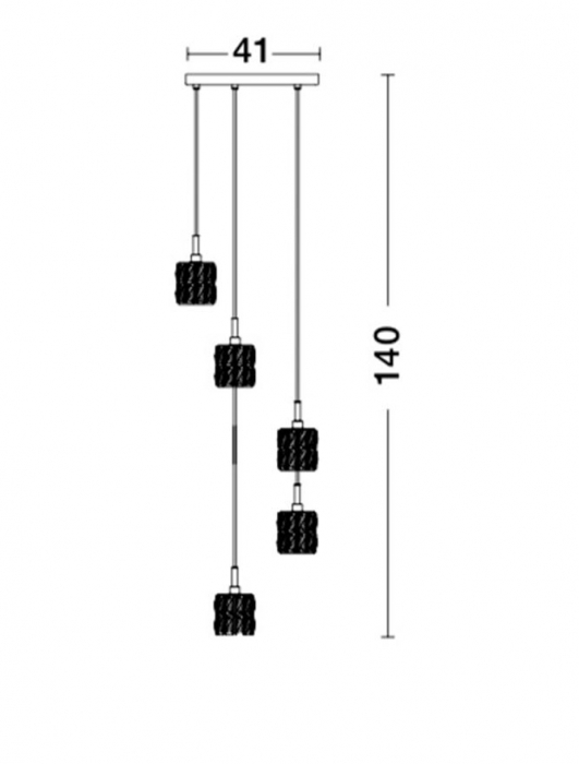 Lustra lux rotunda 5 pendule din cristal transparent Valeri, Ø 41 cm, baza metal cromat, 8538105 - Novaluce [4]