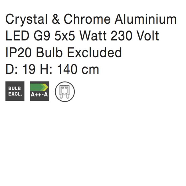 Lustra lux rotunda 5 pendule din cristal transparent Valeri, Ø 41 cm, baza metal cromat, 8538105 - Novaluce [5]