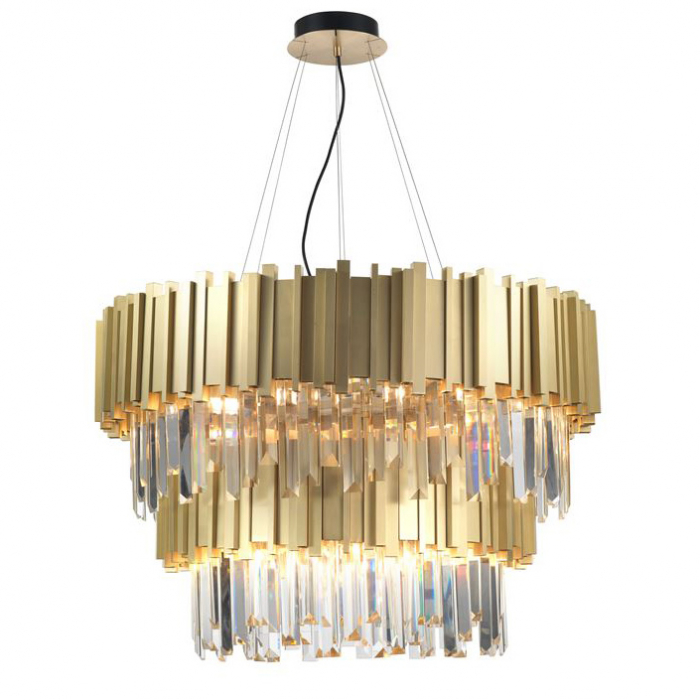 Lustra lux rotunda aurie cu cristale Carmina, din metal, Ø 73/85 cm, 81091718 - Novaluce [1]