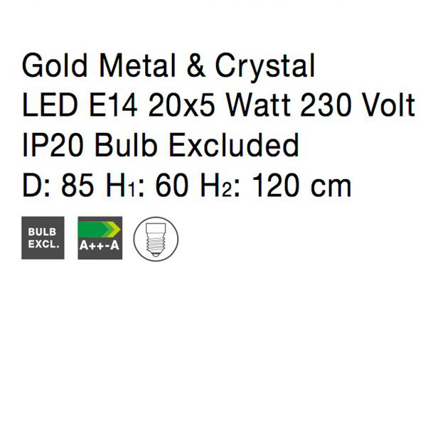 Lustra lux rotunda aurie cu cristale Morgan, din metal, Ø 40/55/73/85 cm, 9050120 - Novaluce [6]