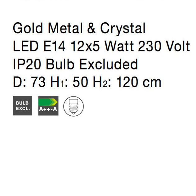 Lustra lux rotunda aurie cu cristale Morgan, din metal, Ø 40/55/73/85 cm, 9050120 - Novaluce [12]
